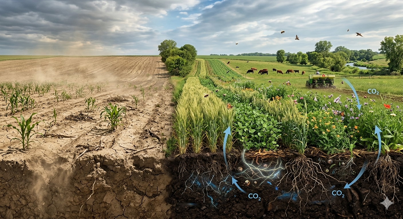 Agriculture régénérative et biologique : Restaurer les sols, séquestrer le carbone et renforcer la biodiversité